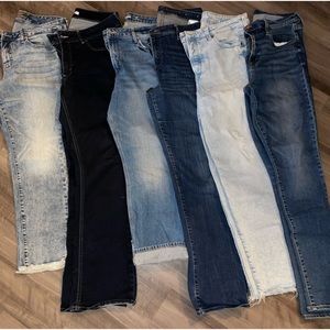 Bundle of 6 Jeans, Size 14, Excellent Condition, Gap, Express, Old Navy, and Lee